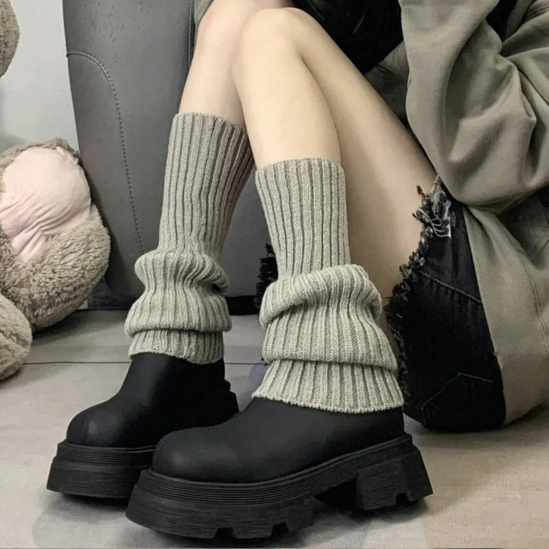 Lolita Leg Warmers Women Long Socks Wool Knitted Foot Cover Leg