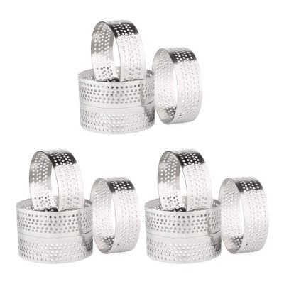 Stainless Steel Tart Ring, Heat-Resistant Perforated Cake Round Ring Baking Doughnut Tools