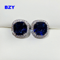 BZY เพชรสังเคราะห์ที่ยอดเยี่ยมต่างหูตุ้มหูผู้หญิงเครื่องประดับหู Cz สีฟ้าหรูหราเครื่องประดับแฟชั่นปาร์ตี้แต่งงานหมั้น