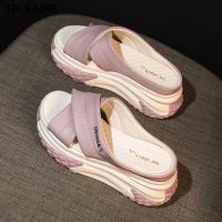 Thick bottom cool slippers female 2023 outside the new summer lazy a pedal antiskid sea sandals