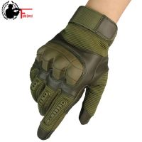 Tactical Gloves Men Military Gear Rubber Hard Knuckle Full Finger Gloves Army Shooting PU Leather Touch Screen Gloves