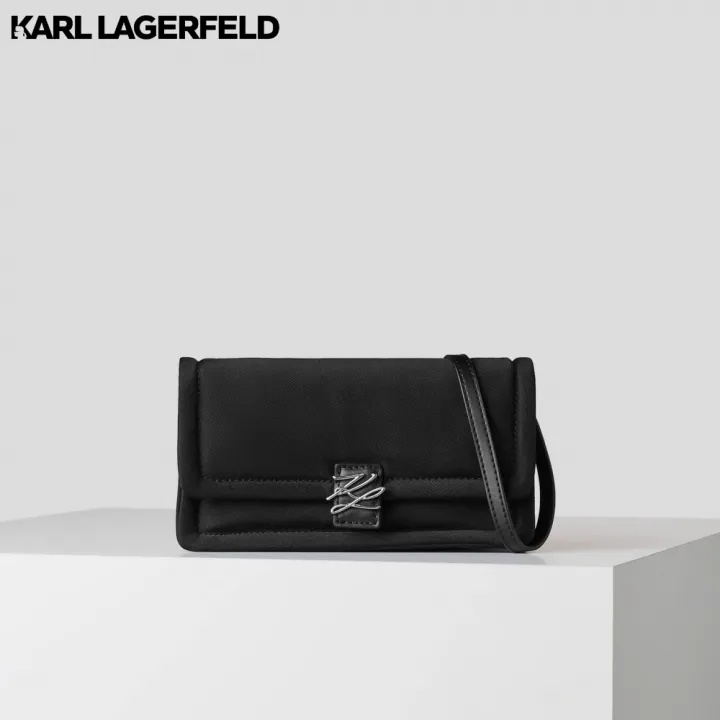 karl-lagerfeld-k-autograph-soft-nylon-phone-pouch-black-231w3224-เคสและซองมือถือ