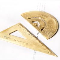 TUTU Vintage Brass Ruler Triangle Ruler Protractor Measure Tools  12cm 15cm 18cm Ruler Kawaii Stationery Accessories H0432 Shoes Accessories