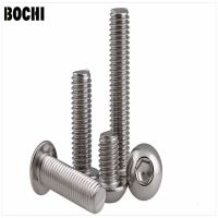 DIN7380 304Stainless steel round head hex socket screws M5*6/8/10/12/14/16/18/20/25/30-100mm Round head bolts mushroom head bolt Nails Screws  Fastene