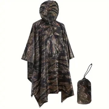 Stylish Hooded Women Raincoat Outdoor Long Poncho Waterproof Rain Coat  Rainwear