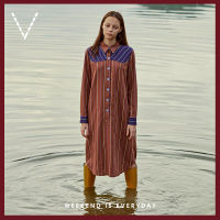 VICKS Long Sleeve Stripe Shirt Dress เชิ้ตเดรส แขนยาว ลายทาง