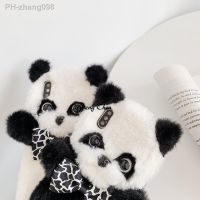 Hairy Cute Panda Animal Phone Case For iPhone 6 6S 7 8 Plus Soft Plush For iphone 11 Pro Max XS MAX XR Protection Back Cover