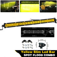 10-Inch Car Work Light Bar Ultra-Slim 26LED Yellow Combo Spot Beam Waterproof For ATV SUV Truck Trailer Offroad Vehicles