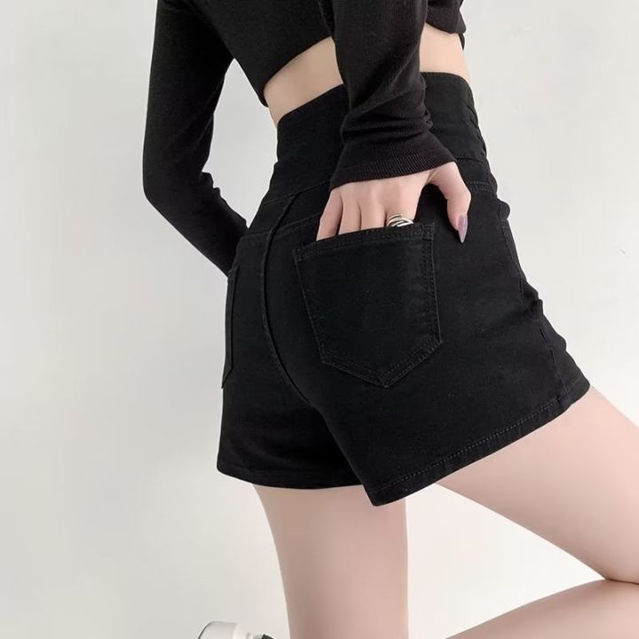 seaural-กางเกงยีนส์ขา-mode-korea-สำหรับผู้หญิง-กางเกงยีนส์ขาสั้นสไตล์-jy2230-celana-pendek-denim-กางเกงเดนิมขาสั้น