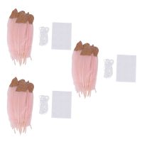 36x Feather Garland Rose Gold Glitter Dipped Soft Feather Banner Pink