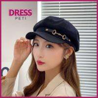 PETI DRESS ปรับได้ปรับได้ หมวกเบเร่ต์วินเทจ ฤดูหนาวฤดูใบไม้ร่วงฤดูหนาว นุ่มนุ่มๆ หมวกทรงแปดเหลี่ยม แฟชั่นสำหรับผู้หญิง หมวกจิตรกรหมวกเบเร่ต์ หมวกเด็กขายหนังสือพิมพ์ สำหรับผู้หญิง