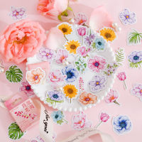 free shipping 56boxes Colorful Roses Decorative Box Stickers Scrapbooking diy Label Diary Stationery Album Journal Planner