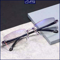 แว่นตาอ่านหนังสือ Bifocal Anti-Blue Light Eyewear Frameless Edge Eyeglasses Far And Near Dual-Use PTQ