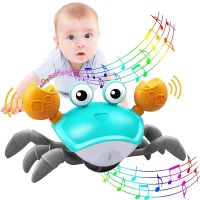 Crawling Crab Toys For Babies Rechargeable Dancing Crab Music Toy Automatically Avoid Obstacle Interactive Toys Gift for Toddler