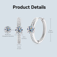 IOGOU0.5ct D สี Moissanite บิ๊กต่างหูห่วงกับ GRA 100 925เงินได้รับความนิยมผลิตภัณฑ์2023อุปกรณ์เสริมของผู้หญิงเครื่องประดับ Fine