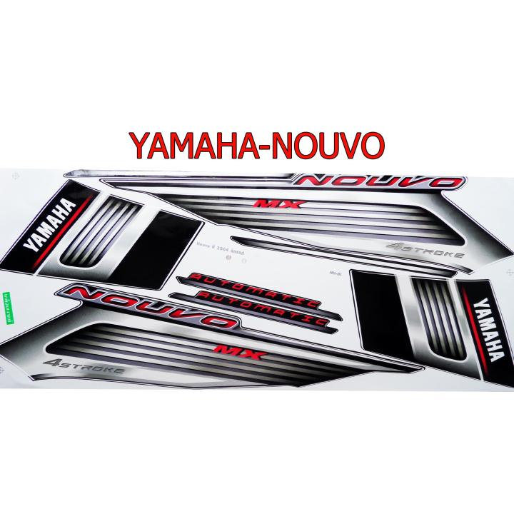 สติ๊กเกอร์ติดรถมอเตอร์ไซด์ สำหรับ YAMAHA-NOUVO ปี2004 สีเทา ดำ