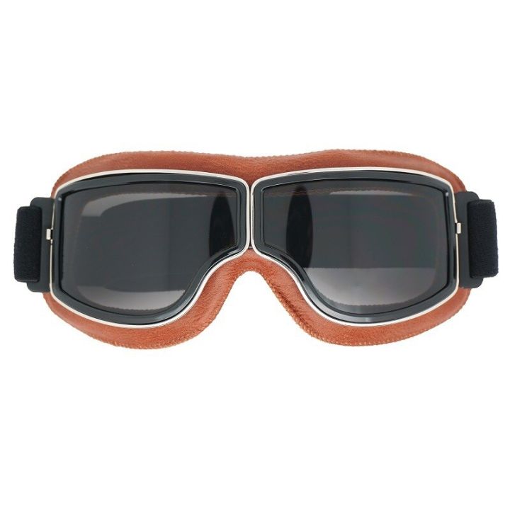 แว่นตาหมวกกันน็อคกันลม-ทำจากหนังเพื่อความปลอดภัยแว่นตาสตีมพังค์แว่นตาป้องกันแสงสะท้อนสำหรับรถมอเตอร์ไซด์วิบากข้ามประเทศ
