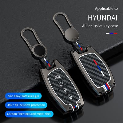 ฝาครอบเคสสมาร์ทคีย์รถโลหะผสมสังกะสีสำหรับ Hyundai Tucson Santa Fe Rena Sonata Elantra Creta Ix35 Ix45 I10 I40อุปกรณ์เสริมรถยนต์ I30