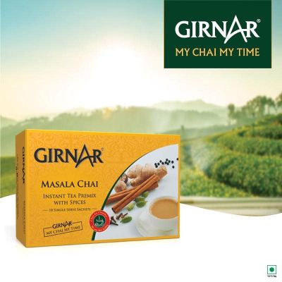 Girnar 3in1 Instant Masala Tea Chai มี 10 ซองในกล่อง (ชามาซาลาอินเดียสำเร็จรูป) 140g.