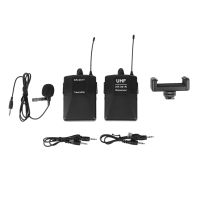 Audio UHF Wireless Lavalier Microphone with 30 Selectable Channels for DSLR Camera Interview Live Recording