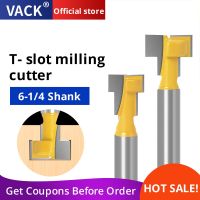 VACK 1/4－6mm Shank T-Slot Router Bill สําหรับเครื่องตัดมิลลิ่งไม้ 6.35mm Set Hex Bolt Key Hole Bits T Slotting Milling Tools