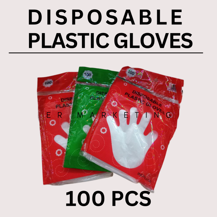 DISPOSABLE PLASTIC GLOVES kitchen 100 PCS Lazada PH