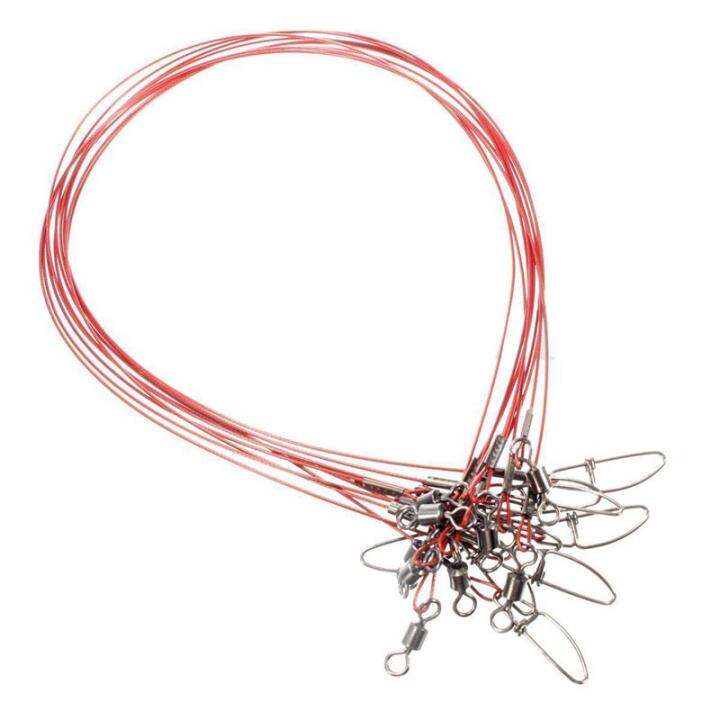 Fishing Lures Stainless Steel Trace Wire Leader Spinner Swivel Line 50