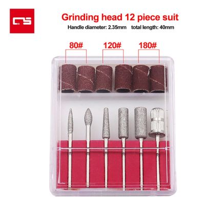 12 in 1 Mini Electric Drill Bits Abrasive Tools Sanding Paper Gringing Head Kit for Wood Craft Nail Art Polishing Cutting Engrav Cleaning Tools