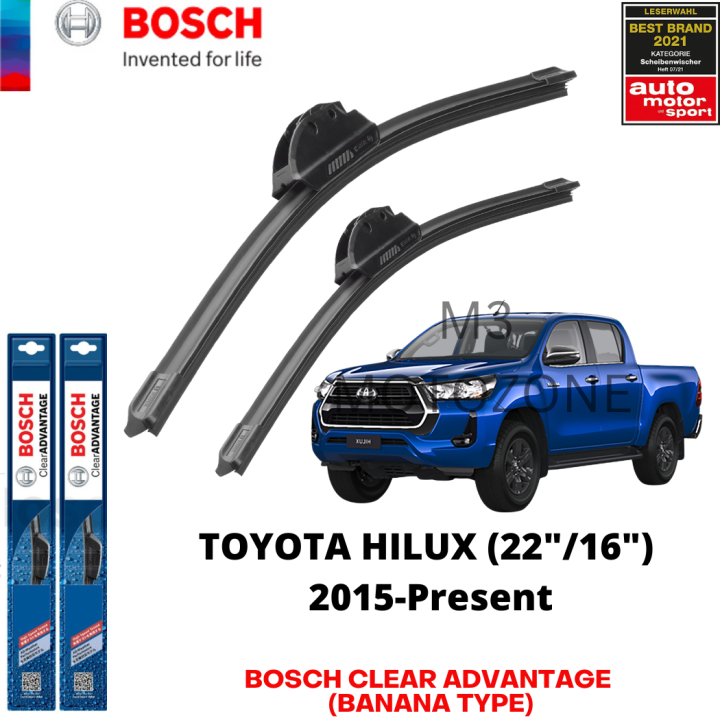 Bosch Clear Advantage Wiper Blade Set For Toyota Hilux 2015Present (22