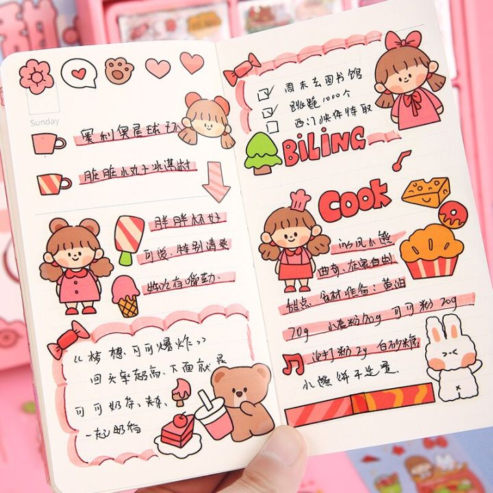 mr-paper-50psc-bulk-cartoon-cute-stickers-pet-waterproof-handbook-decoration-korean-stationery-kawaii-stickers-for-kids-supplie