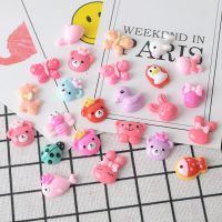 10-50Pcs Pink Color Cream cartoon Flatback Planar Resin Accessories Scrapbook DIY Crafts Supplies Phone Shell Decoration Materia