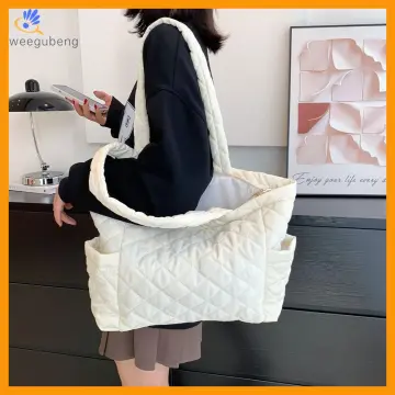 Puffer Bag Quilted Padded Tote Bags for Women Puffy Hobo Purse Lightweight Down Cotton Crossbody Shoulder Bag