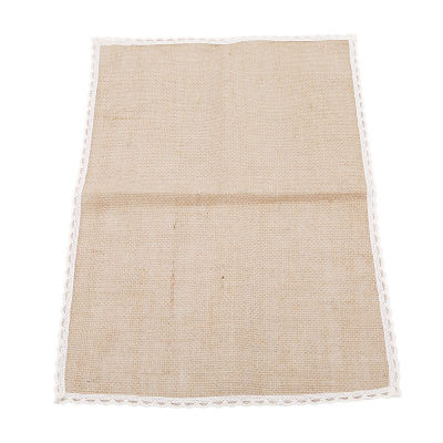 Square Dinner Table Mats Pads With Lace Natural Jute Placemats Table Mat Household Dining Jute Table Cushion Decor
