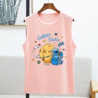 COD DSFDGDFFGHH [Eight Colors Available S-3XL] Cartoon Vest Cotton Cute Sesame Street Sleeveless T-Shirt Bottoming Shirt Couple Wear Summer Thin Top Loose Large Size Men Women Can