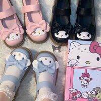 Sanrio Kawaii Kuromi หนา Soles รองเท้า Melody Cinnamoroll Lolita รองเท้าหนังน่ารักคุณภาพสูงรองเท้าของขวัญวันวาเลนไทน์