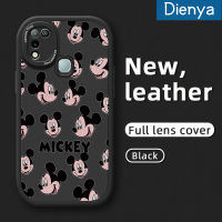 Dienya เคสสำหรับ Infinix 10 Play เคส X688C ลายการ์ตูนหนูมิกกี้น่ารักดีไซน์ใหม่ตกเคสโทรศัพท์หนังซิลิโคนหนาป้องกันการกระแทกเคสสีขอบนิ่ม