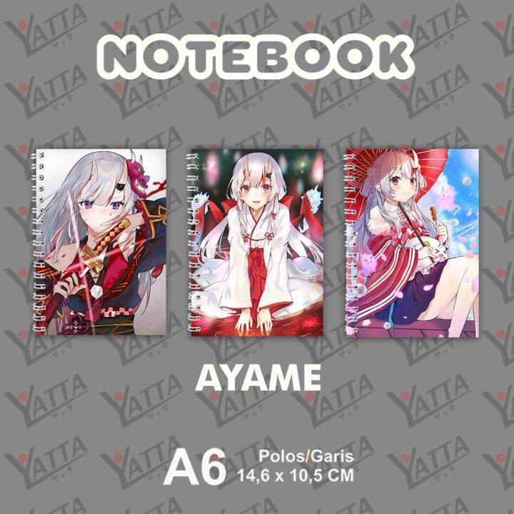 notebook-anime-ukuran-a6-10-5-cm-x-14-8-cm-hololive-jp-ayame-lazada