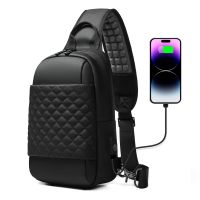 Hot sell Waterproof Messenger Bag for Men Black Crossbody Bags men for 9.7 iPad Shoulder Sling Pack with USB Charging Chest Pack Bolsas