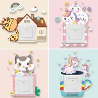 Cartoon Switch Stickers Living Room Bedroom Household Light Switch Decoration Modern Suitable For 8.6x8.6CM Switch Socket Wall Stickers  Decals