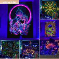 WFKIJG ของตกแต่งบ้าน ฮิปปี้สไตล์ฮิปปี้ Psychedlic ภาพจิตรกรรมฝาผนัง ผ้าพื้นหลัง เห็ดเดรส พรมผ้าทอ