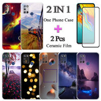 เคส7i C17 Realme แบบ2อิน1ใส่โทรศัพท์น่ารักหน้าจอเซรามิกโค้งสองชิ้น