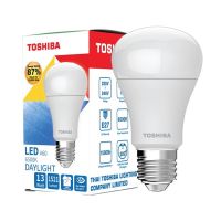 (ซื้อ 4 ฟรี 1 หลอด) TOSHIBA หลอดกลม หลอด LED TOSHIBA A60  13 วัตต์ DAYLIGHT ขั่ว E27 รับประกันสินค้า 1 ปี มาตรฐาน มอก.