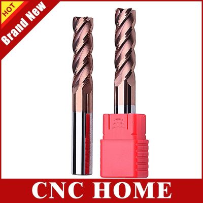 1pc hrc55 4 ขลุ่ยมุมรัศมีดอกเอ็นมิลทังสเตนเหล็กคาร์ไบด์เราเตอร์ cnc บิต 4mm 6mm 8mm 12mm ยาวตัดกัดโลหะ