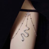 【CW】﹍  Boho Gold Color Metal Tassel Jewelry Thigh Chain Snake Pendant Leg for