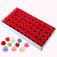 50 pcs Dia 4.5cm Cheap Soap Rose Head Romantic Wedding Valentines Day Gift Wedding Banquet Home Decoration Hand Flower Art