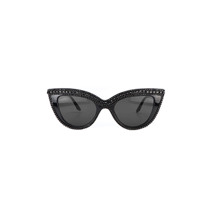 2021แฟชั่นแว่นกันแดดหญิงแมวตาอาทิตย์แว่นตาผู้หญิงแบรนด์หรูสเปรย์สีเพชรกรอบ-uv400แว่นตาป้องกัน