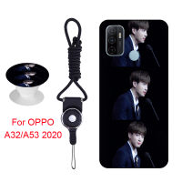 BTS เคสโทรศัพท์สำหรับ OPPO A32/A53 2020ซิลิคอนนุ่มกรณีที่มีรูปแบบเดียวกันแหวนและเชือก