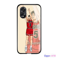 เคสใส่โทรศัพท์สำหรับ OPPO A38 A18อนิเมะ SLAM DUNK Sakuragi Hanamichi Rukawa Kaede เคสฝาหลังกระจกเทมเปอร์เคสมันวาวกันกระแทก