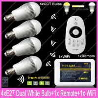 【✔In stock】 yanjina85828158 ไฟสีอุณหภูมิปรับได้4x E27 Mi 9W สีขาวคู่ CW/WW Cct หลอดไฟ Led Ibox2 Remote1xwifi ไร้สาย Ac85-265v1x2.4g