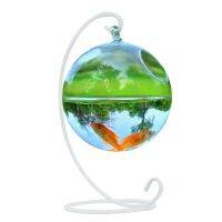 โปร่งใสทรงกลมแก้ว Handmade Fish สำหรับถัง Clear Plant ขนาดเล็กตารางแก้ว Mini Aquarium สำหรับ Betta Fish Home Decor